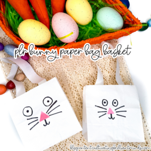 Paper Bag Bunny Basket Craft PLR
