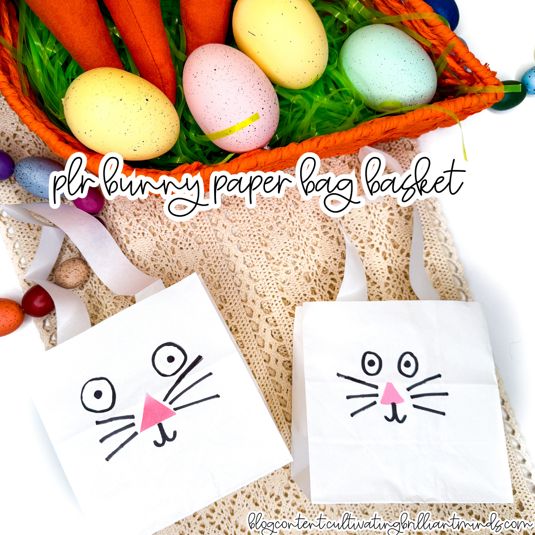 Paper Bag Bunny Basket Craft PLR