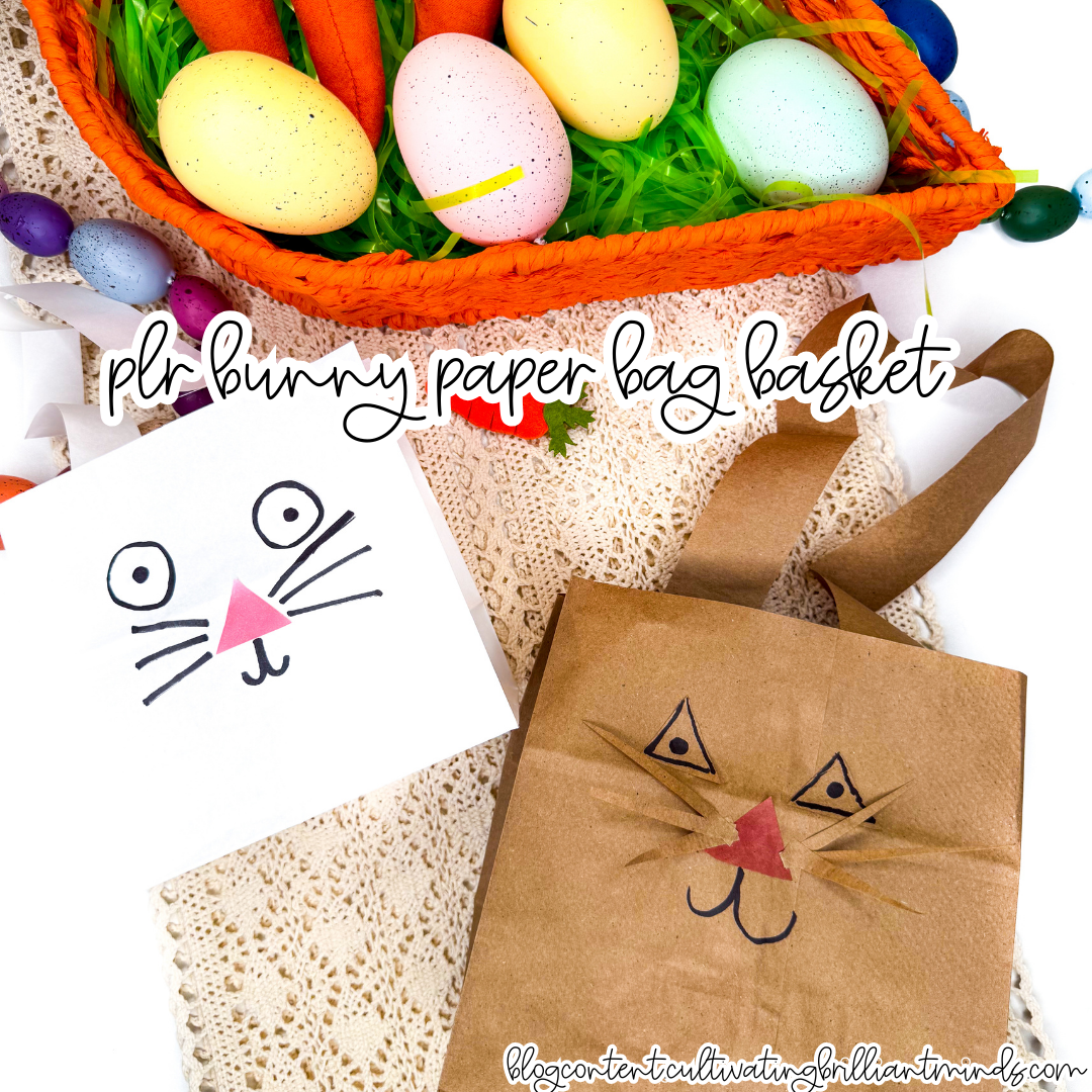 a paper bag decorated to look like a bunny