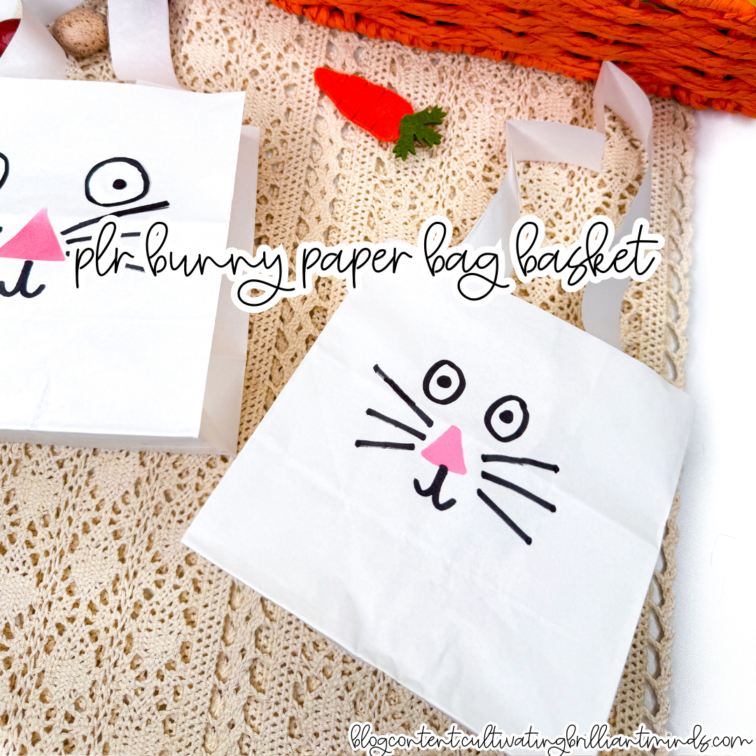 a paper bag decorated to look like a bunny