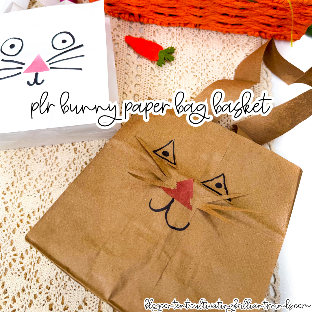 a paper bag decorated to look like a bunny