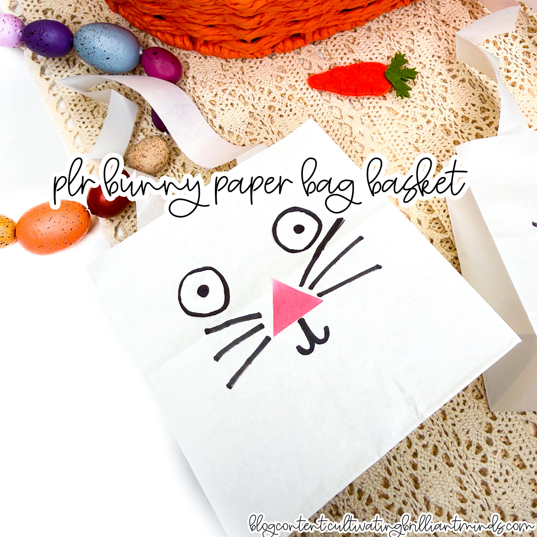 a paper bag decorated to look like a bunny