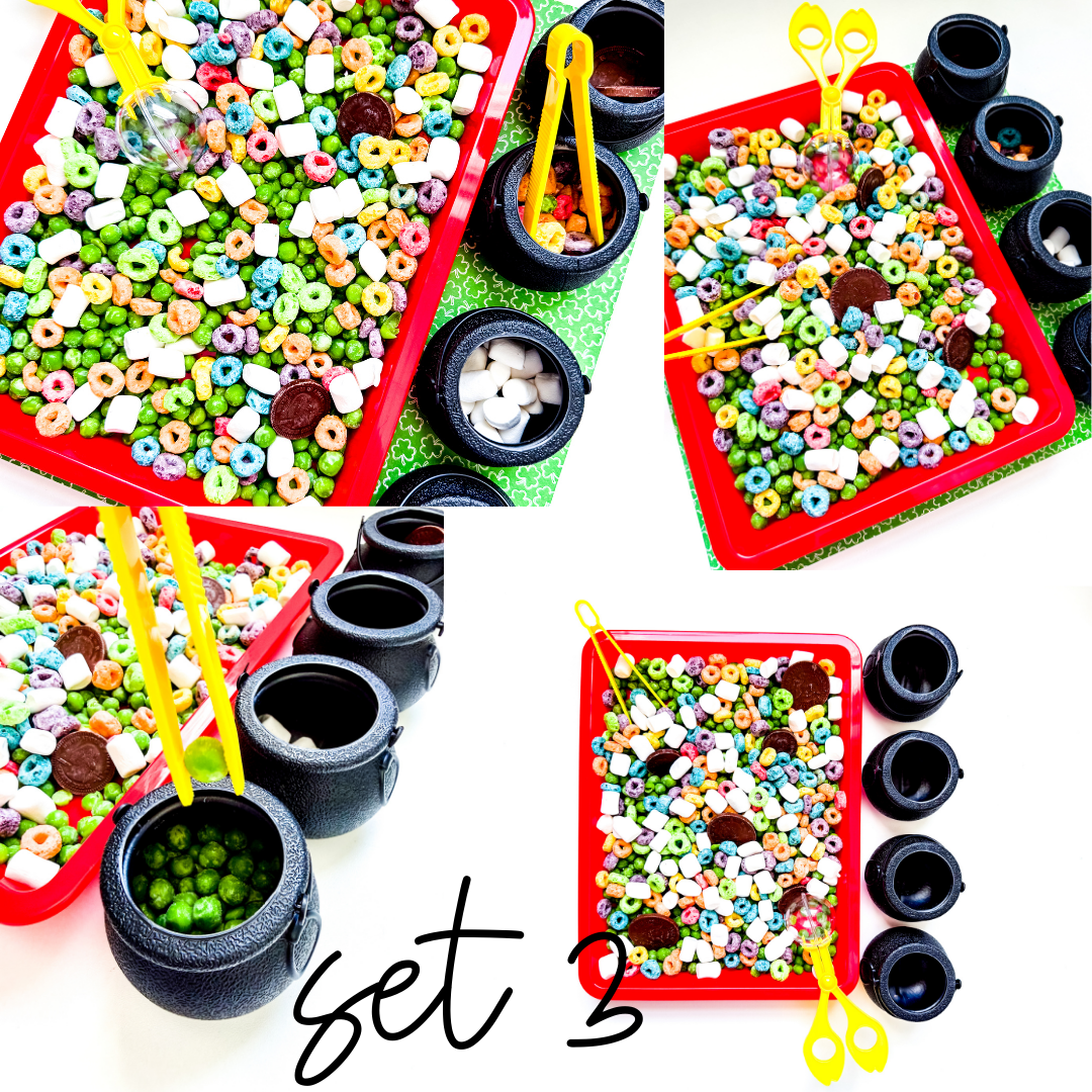 an edible sensory bin for st. patrick's day