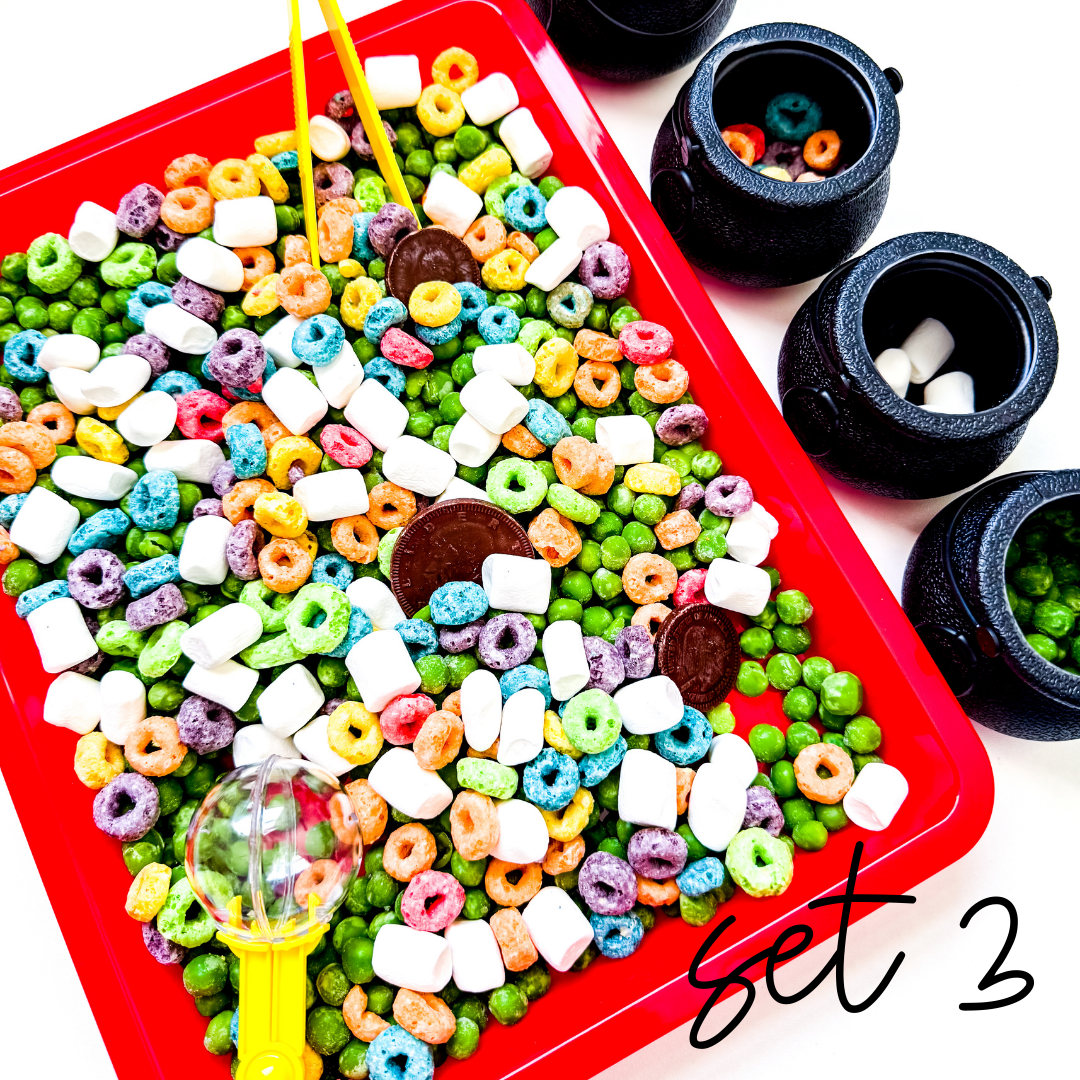 an edible sensory bin for st. patrick's day