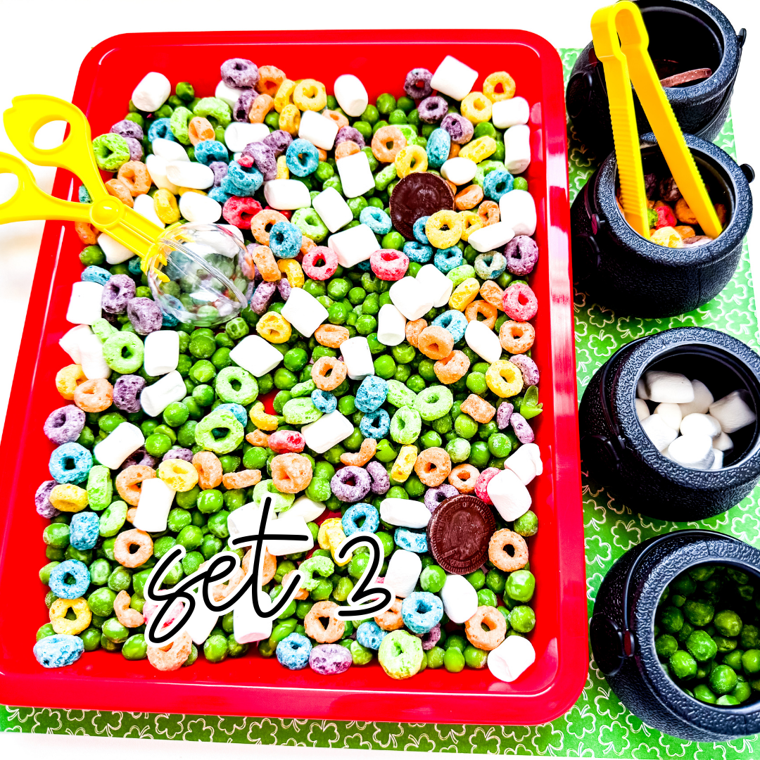 an edible sensory bin for st. patrick's day