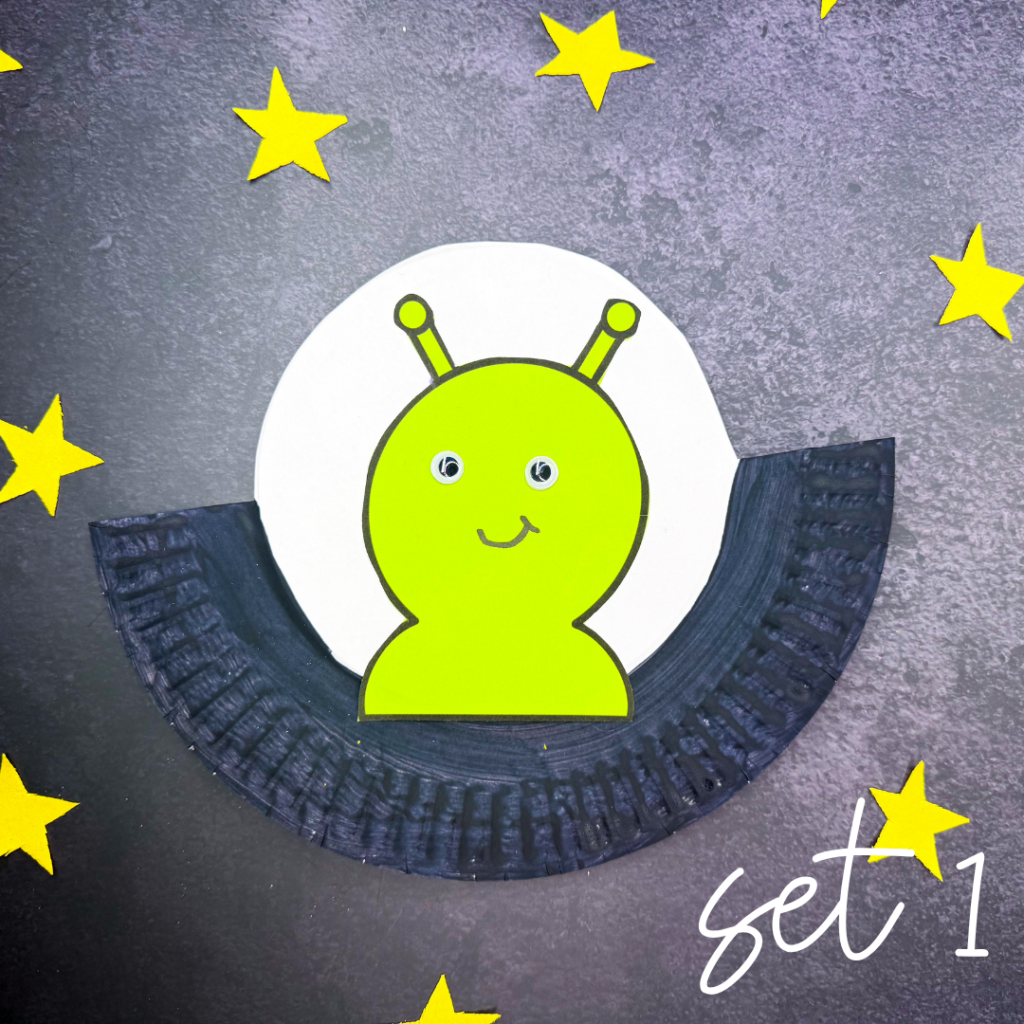 an alien ufo craft made out of a paper plate