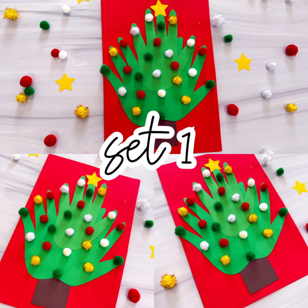 a christmas tree handprint card