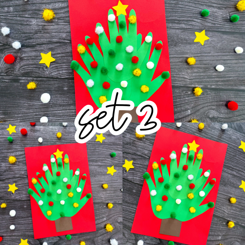 a christmas tree handprint card