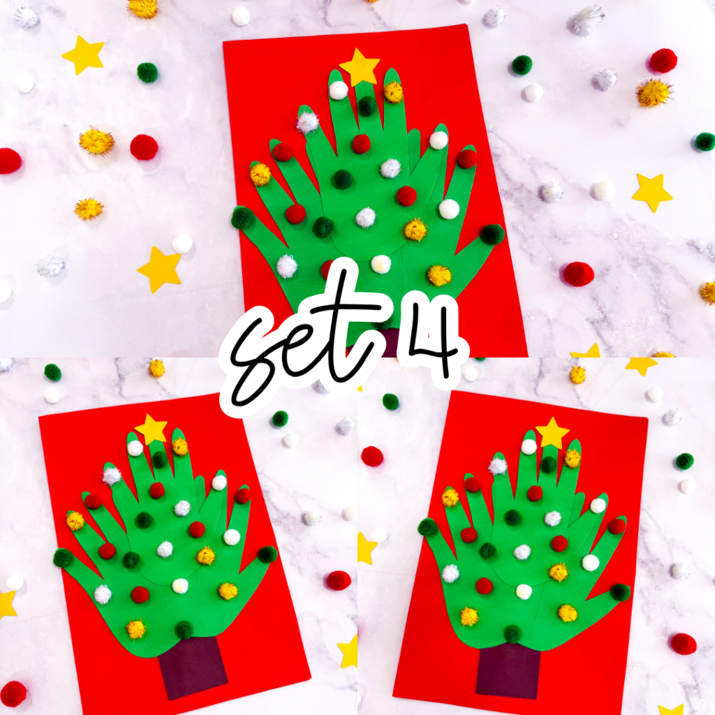 a christmas tree handprint card