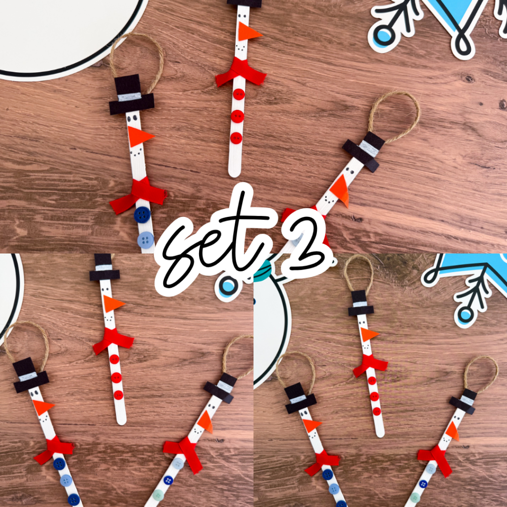 Snowman popsicle stick ornament