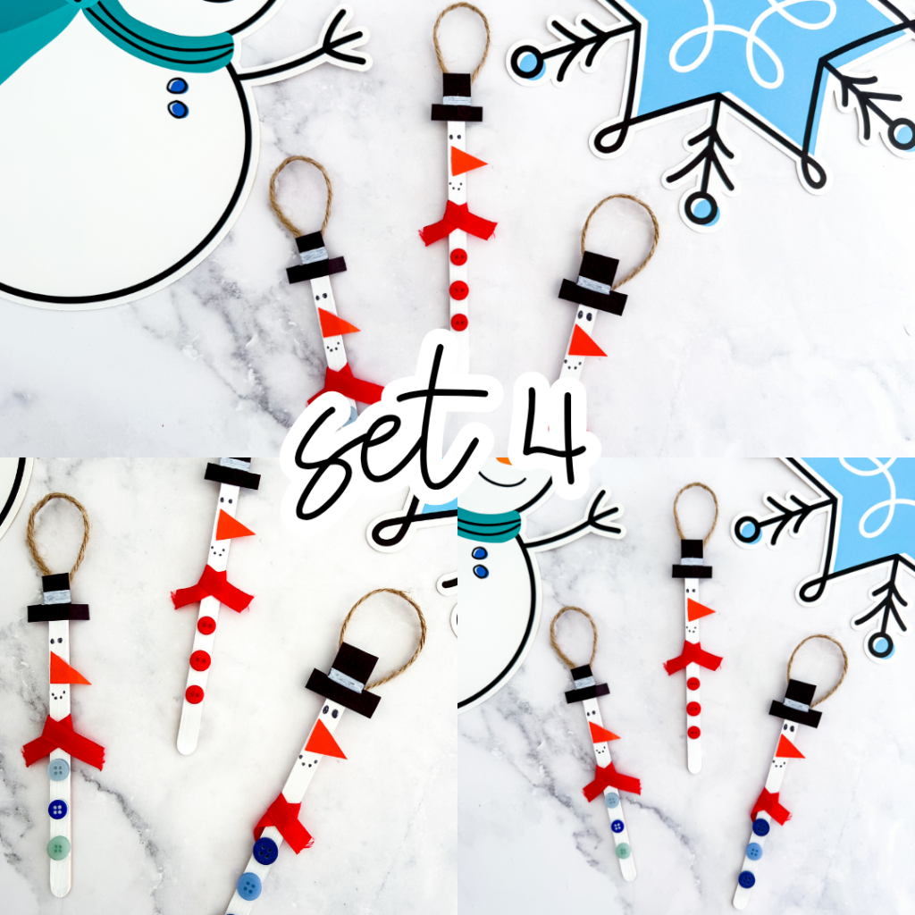 Snowman popsicle stick ornament