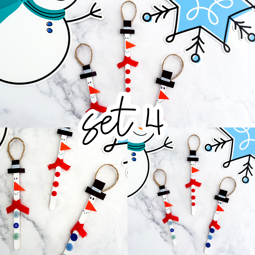 Snowman popsicle stick ornament